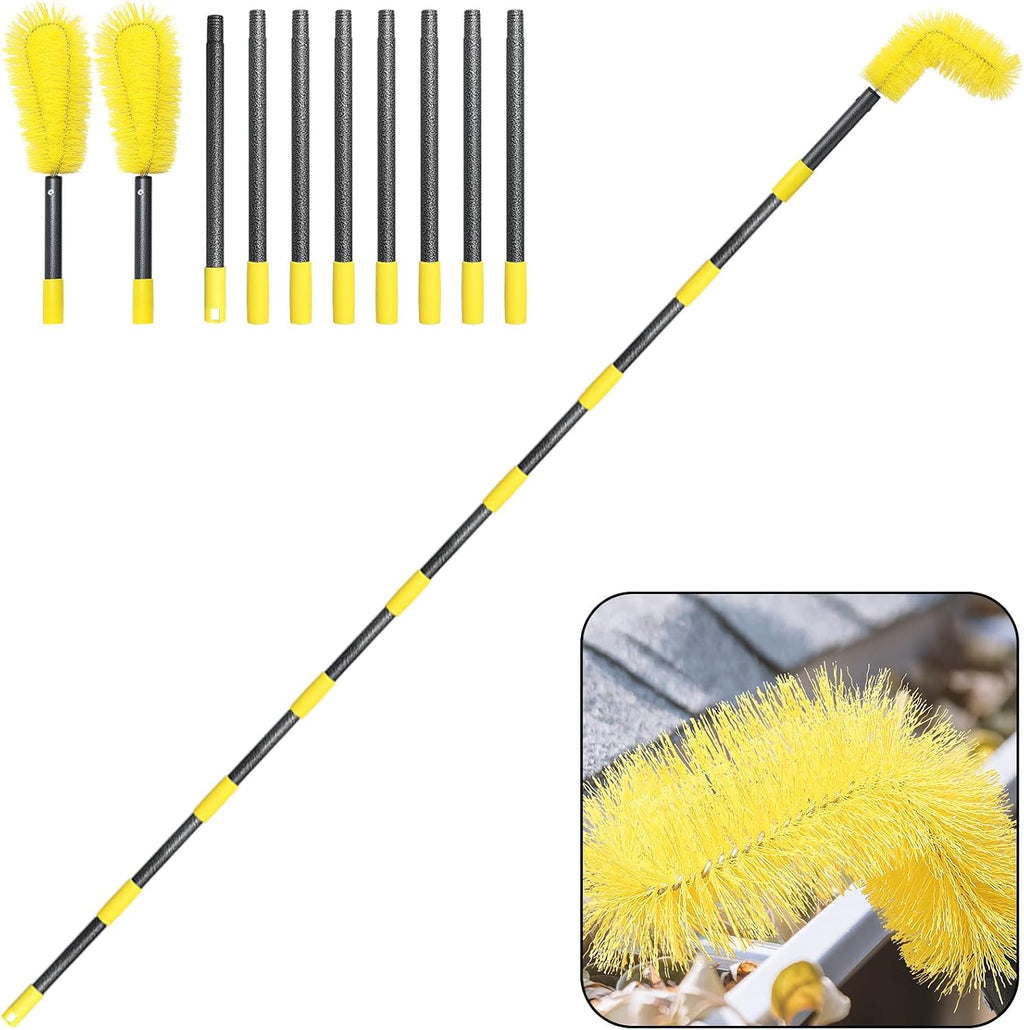 Gutter Cleaning Tools from The Ground, 10 FT Telescopic Brush