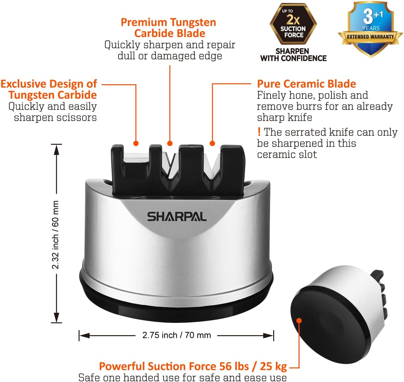191H Knife Scissors Sharpener | Repairs, Restores & Sharpens Straight, Serrated & Kitchen Knives – Versatile