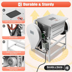 30Quarts Commercial Dough Mixer, 800W Electric Flour-mixing Machine, 110V Double Belts 1.5mm Mixing Container Wall