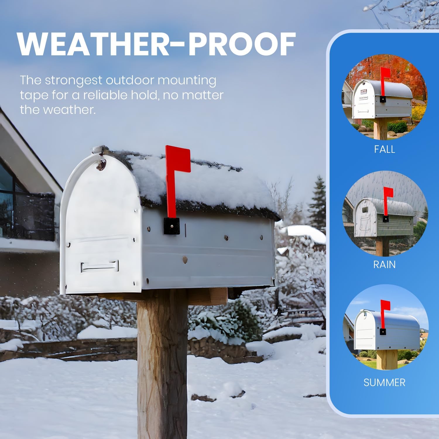 No Tools Needed with Optional Screws Mailbox Flag Replacement (Pack of 1) | Weather-Proof Strongest Adhesive Red Flag