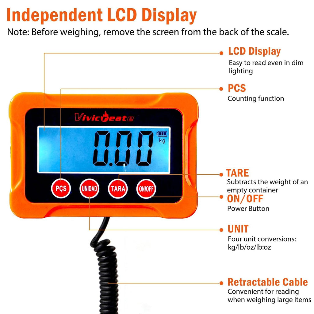 Digital Postal Scale for Packages, Shipping Scale for Small Business, Package Scale with Tare & Hold, Large Platform