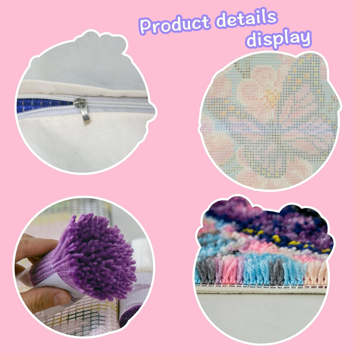 Latch Hook Kits for Adults,Halloween Pumpkin Pattern Color Printed Canvas DIY Throw Pillow Cover,Beginners Handmade