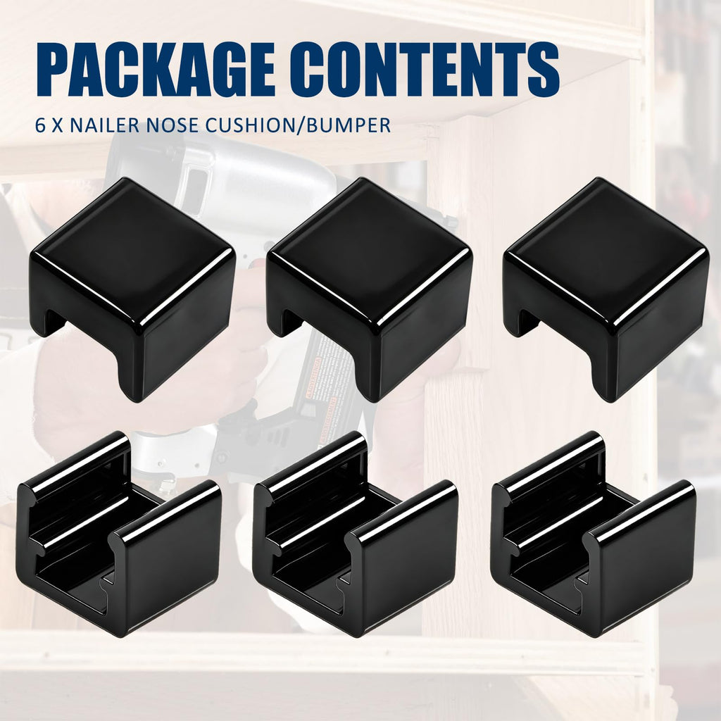 6 Pcs 894742 Brad Nailer Nose Cushion Fit for Porter Cable BN125A, Flexible Plastic, Black