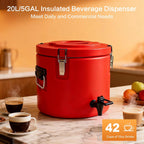 Insulated Beverage Dispenser 5 Gallon,Hot and Cold Drink Dispenser
