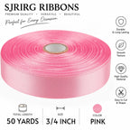 3/4 Inch Pink Satin Ribbon 50 Yards Single Face Polyester
