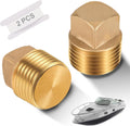 1/2 Inch NPT Boat Drain Plugs, 2 Pack Solid Brass Boat Plug