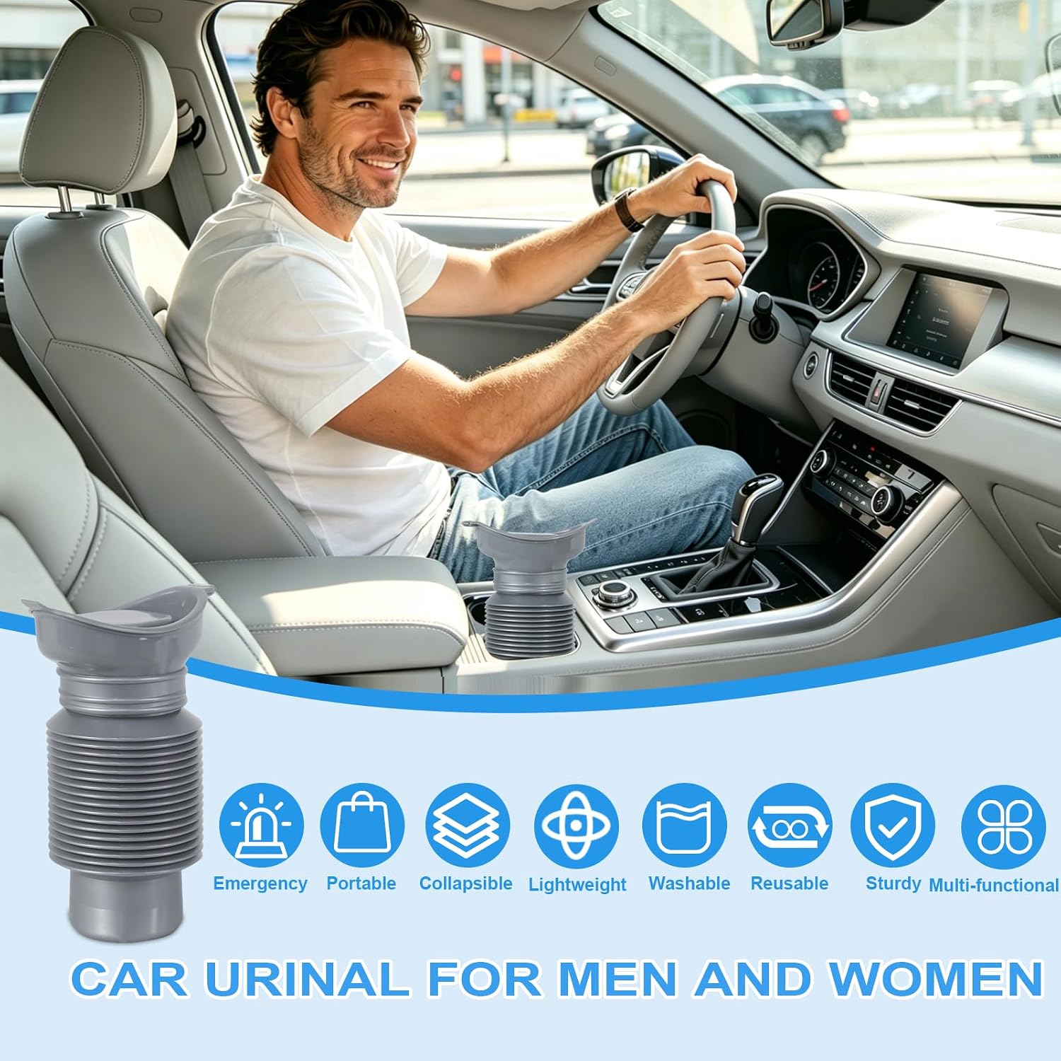 Pee Bottles for Men,Portable Urinal for Men,Collapsible Urine Bottle 750ML | Car Urinals for Men and Women,Emergency