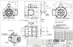 Leeson Electric, 113582.00, .75HP, 3450RPM, 1PH, 115V;208V;230V, 56C Frame, C-Face Flange, Foot Mount, TEFC, Washdown Duty Motor