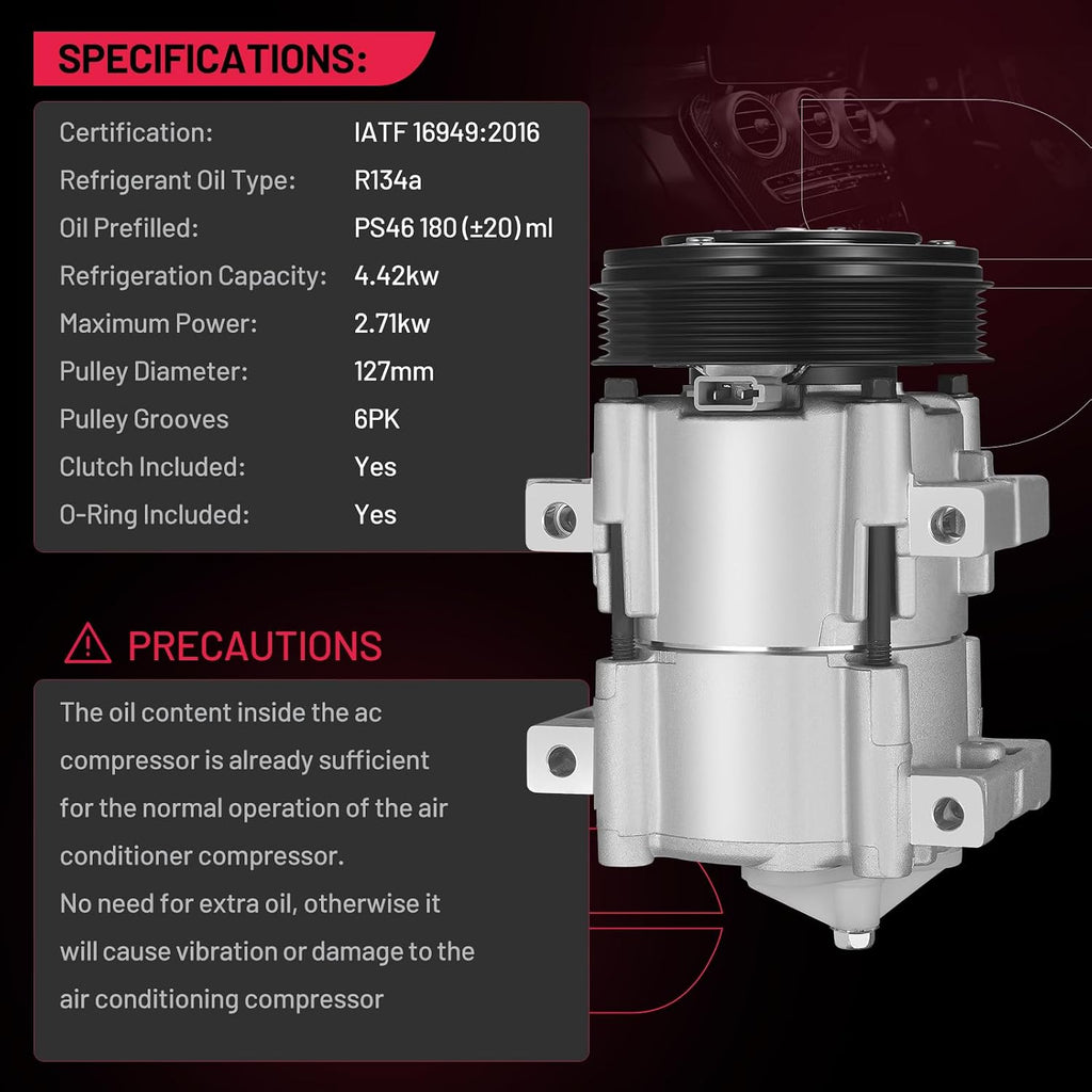 BDFHYK 61813 AC Compressor with Clutch Compatible with Ford Explorer 91-03