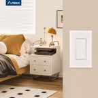 Amico 10 Pack Single Pole Light Switches with Wall Plates