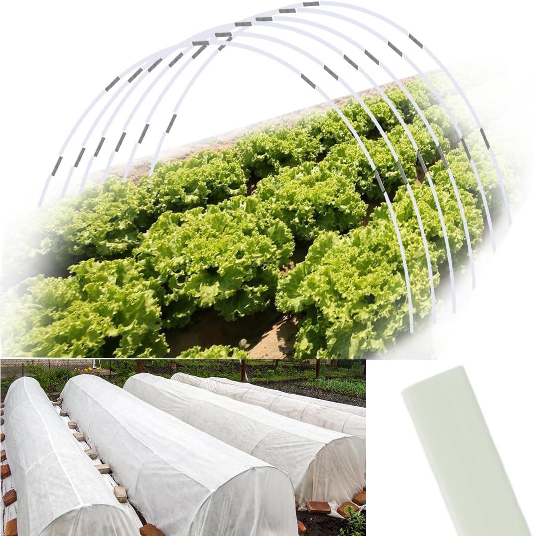 Greenhouse Hoops 20pcs, Garden Hoops for 1-3.5ft Wide Raised Bed, 5 Sets of 5.6ft Long Super Bendable Fiberglass