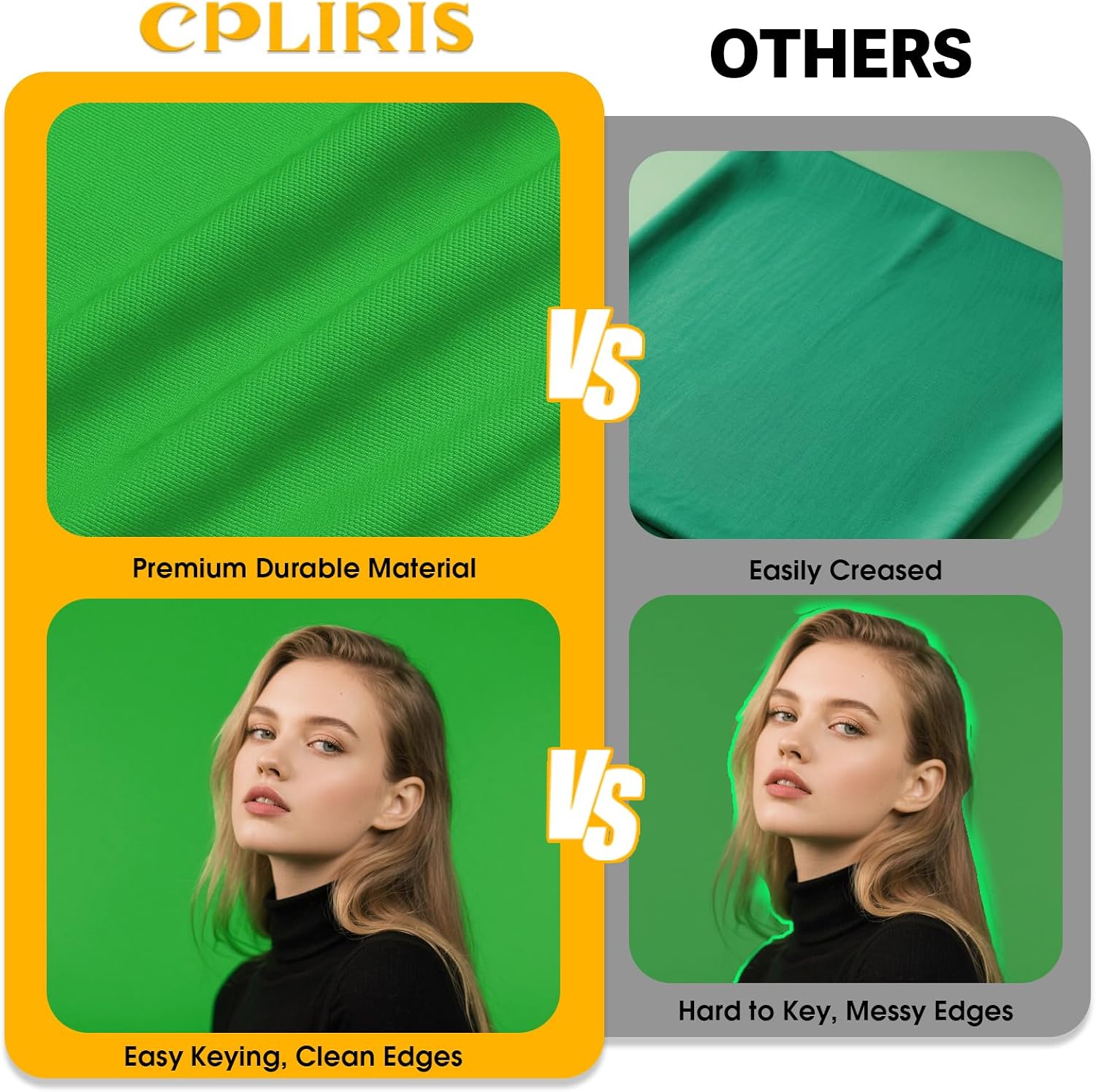 10x20ft Green Screen Backdrop for Photography, Dual-Size Dual-Pocket Design Chromakey Background for Photoshoot and