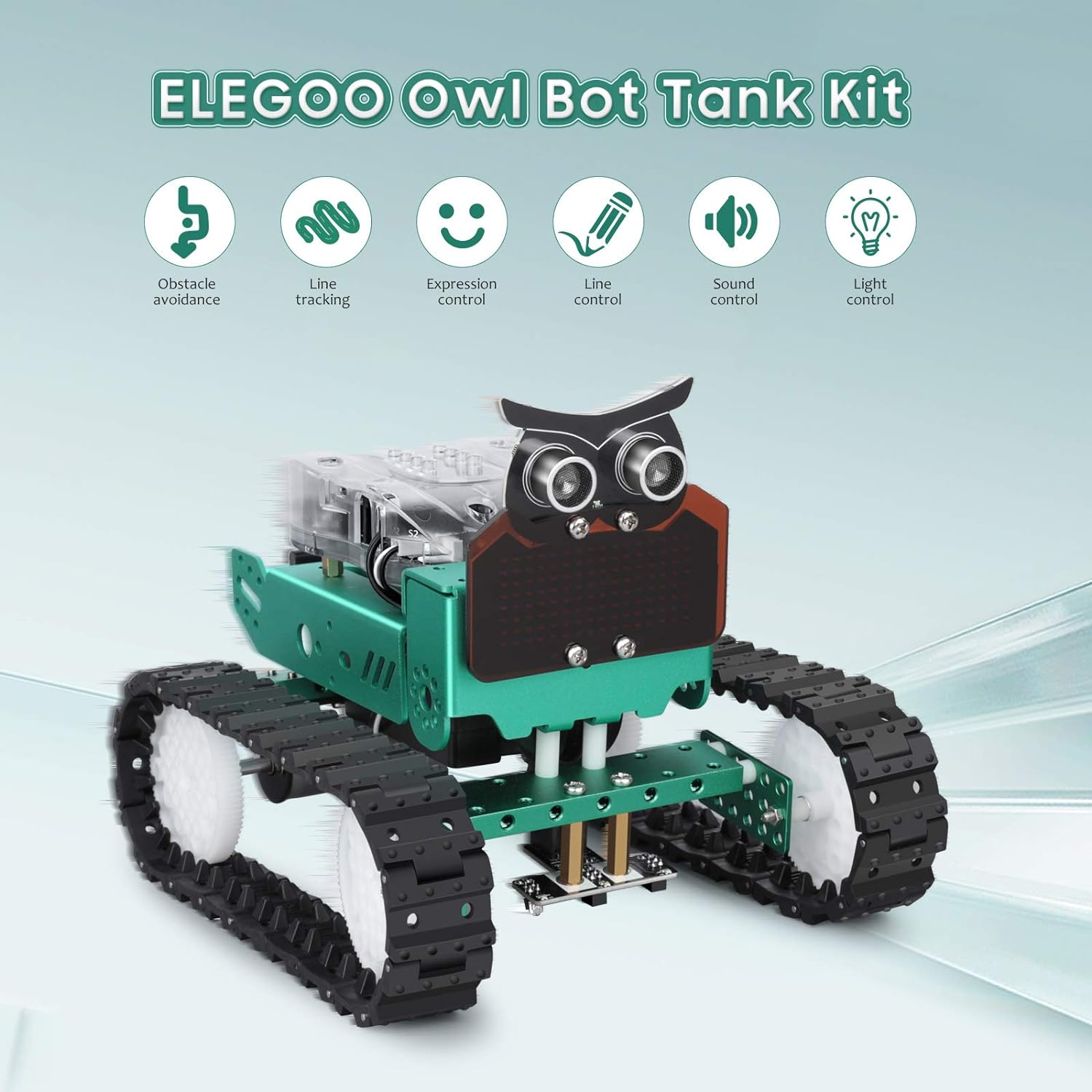 ELEGOO Owl Smart Robotics Car Kit V2.0 with Nano Compatible with Arduino | Build & Code STEM Project, Bluetooth