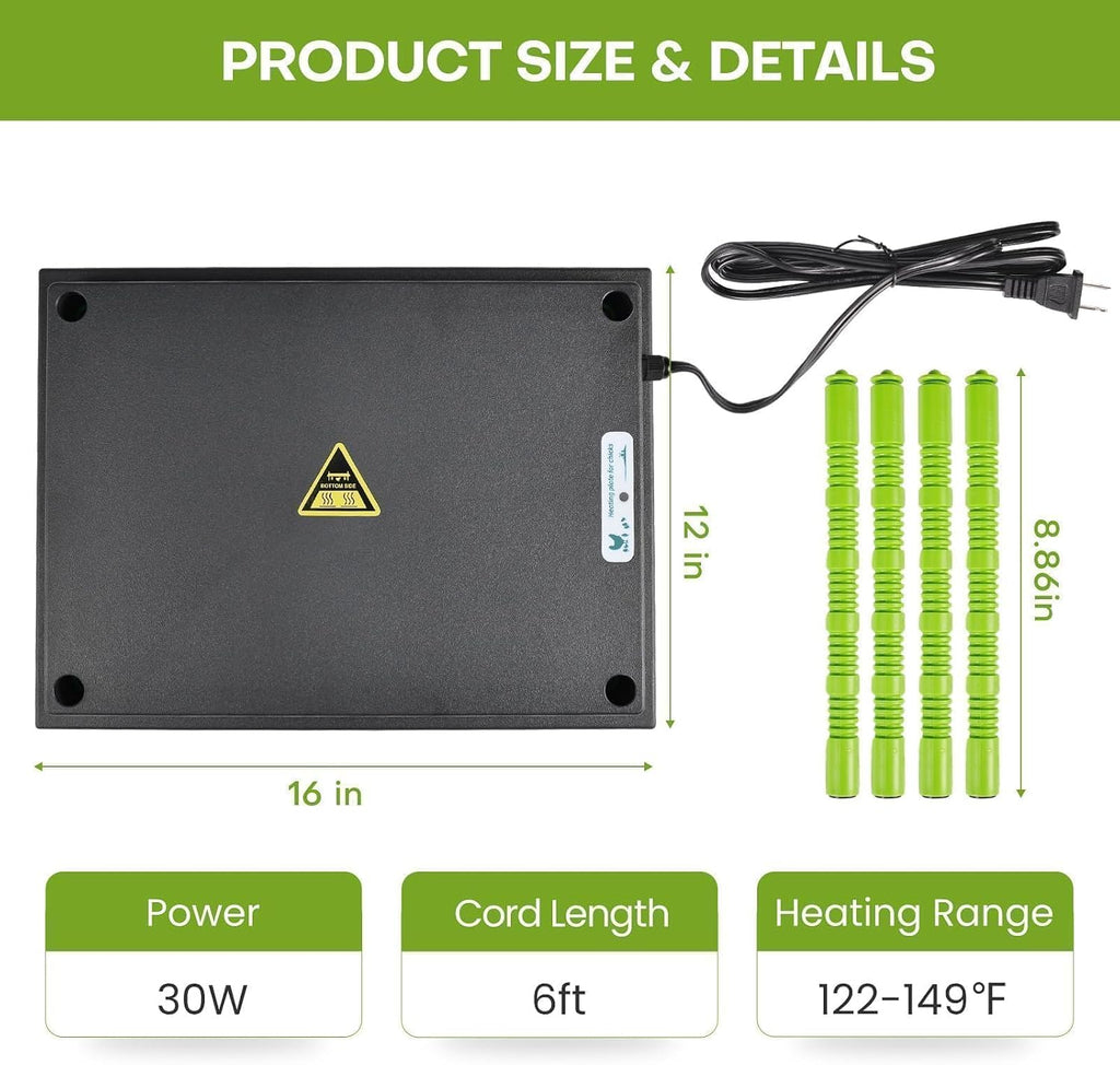 12" x 16" Chick Brooder Heater Plate for 40 Baby Chicks Ducks