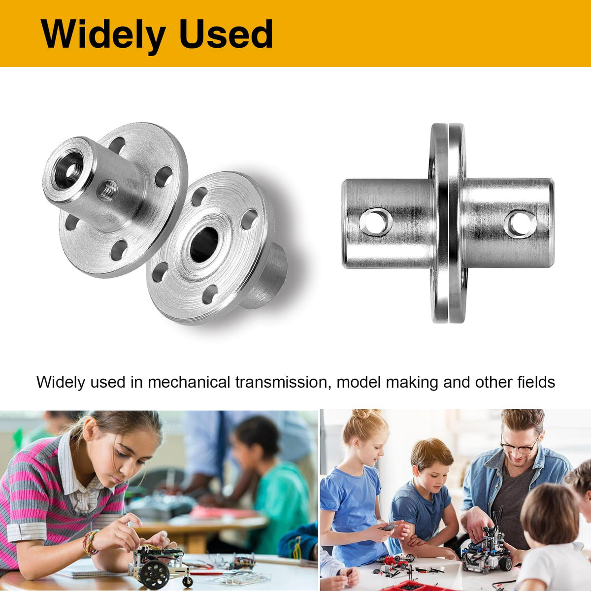 4PCS 8mm Shaft Coupler, Rigid Flange Coupling Connector