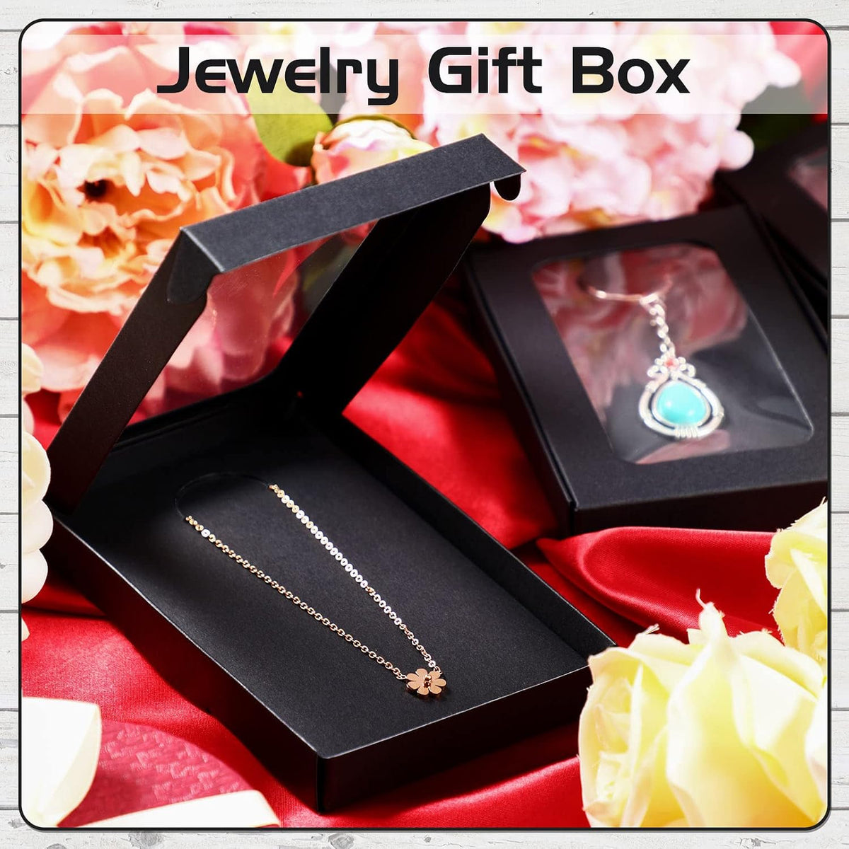 30 Pack Jewelry Gift Boxes, Christmas Gift Packaging Black