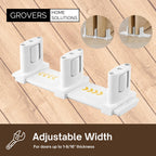 3-Pack Sliding Closet Door Floor Roller Guide - Adjustable Width 3-Roller Design - Easy Install! (White) | Grovers Home Solutions
