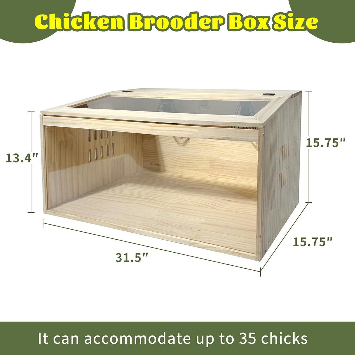 20-Piece Large Chicken Brooder Box, All-in-One Kit Brooder Box, Brooder for Chicks, Quail, Hamsters, Up to 35 Chicks