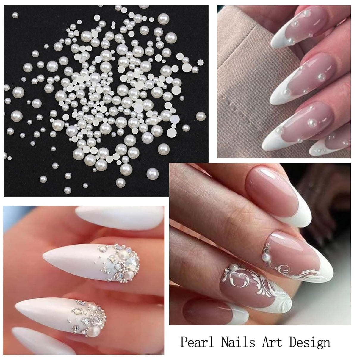 Flatback Nail Pearls Rhinestones for Nail Art DIY Nail Charms
