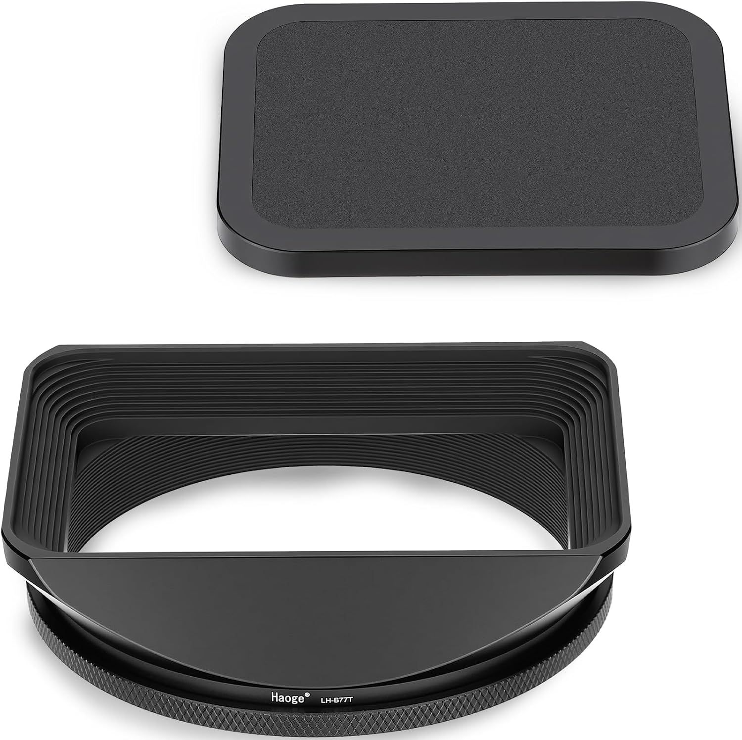 77mm Square Metal Screw-in Mount Lens Hood Shade with Cap for 77mm Canon Nikon Sony Leica Leitz Carl Zeiss