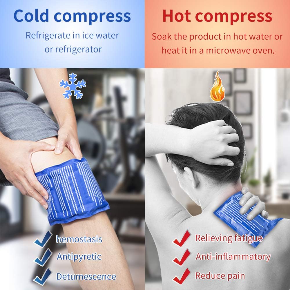 Gel Ice Pack with Adjustable Strap Reusable Gel Pack for Pain Relief