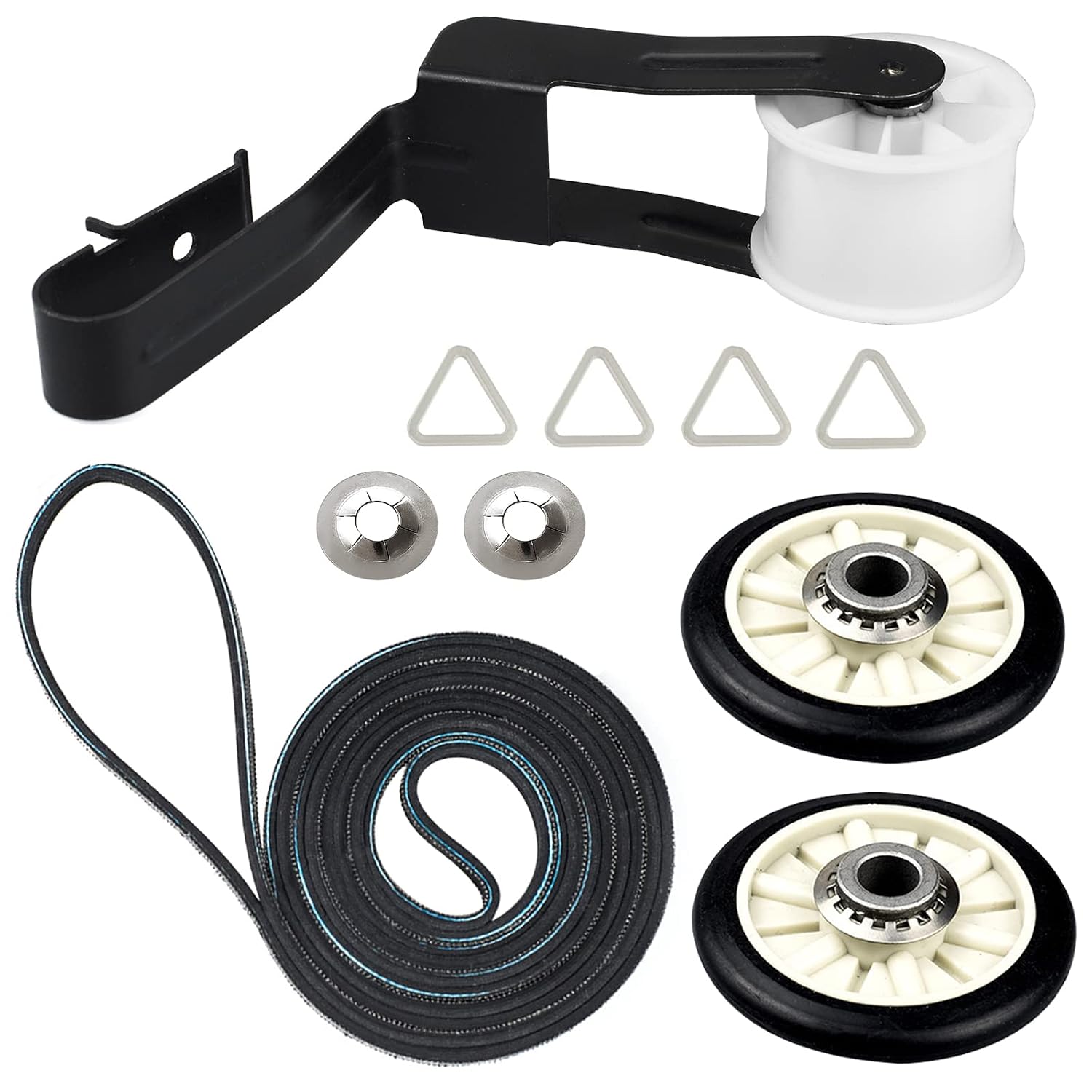 4392065 Dryer Repair Kit with 349241T Drum Roller Kit, 691366 Idler Pulley and 341241 Belt by Techecook - Replacement