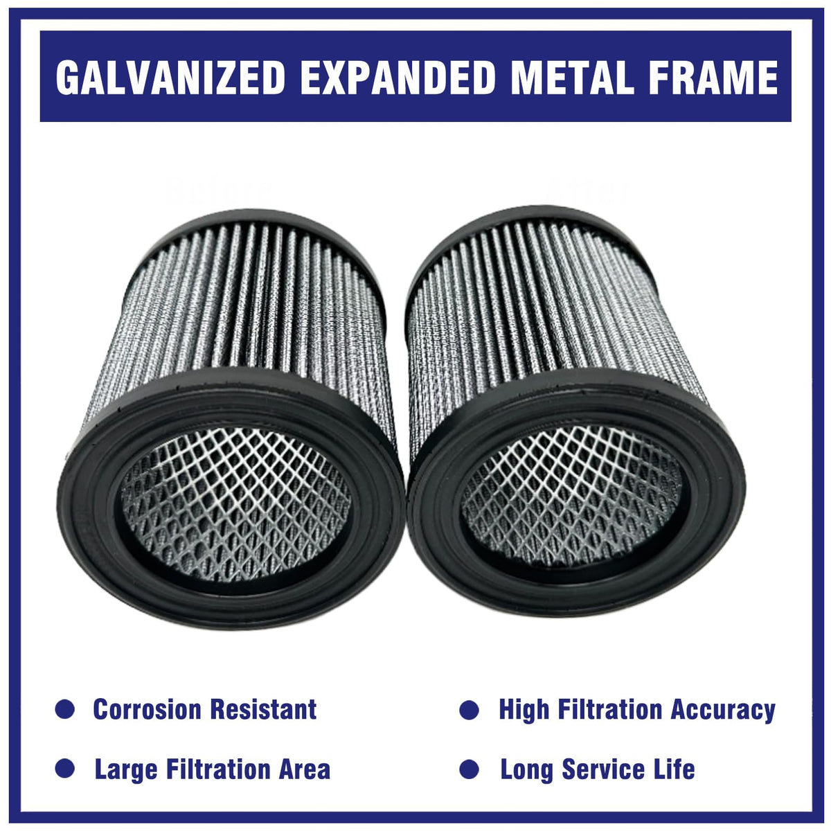 2 Pcs 110377E100 Air Filter for Quincy Air Compressor, Replace 32012957