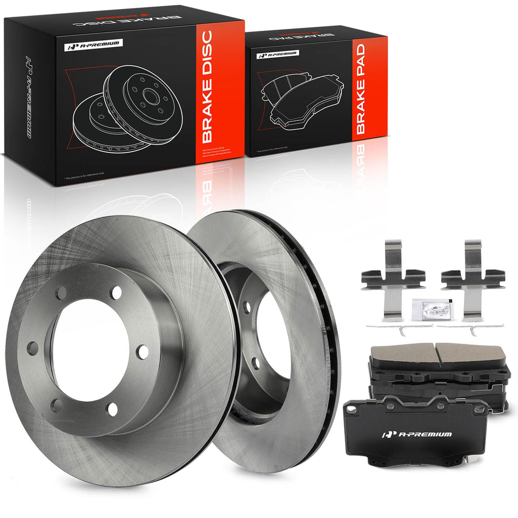 A-Premium 11.69 inch (296.8mm) Front Vented Brake Rotors & Ceramic Pads Kit