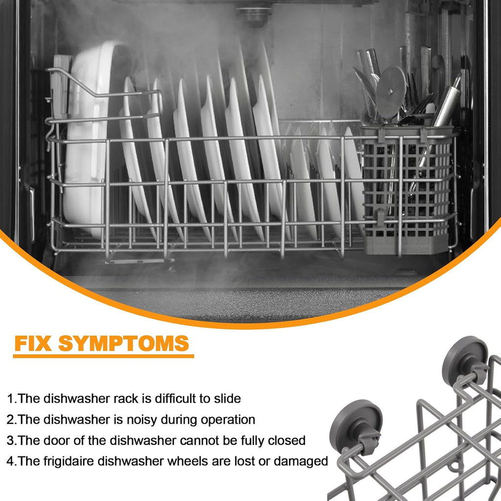 Upgraded WP99002780 Dishwasher Wheels Replacement Parts for Whirlpool Maytag Jennair Dishwasher Rack Lower Wheels Roller Whirlpool Dishwasher Dishrack Roller Basket Bottom Wheels 6Pcs