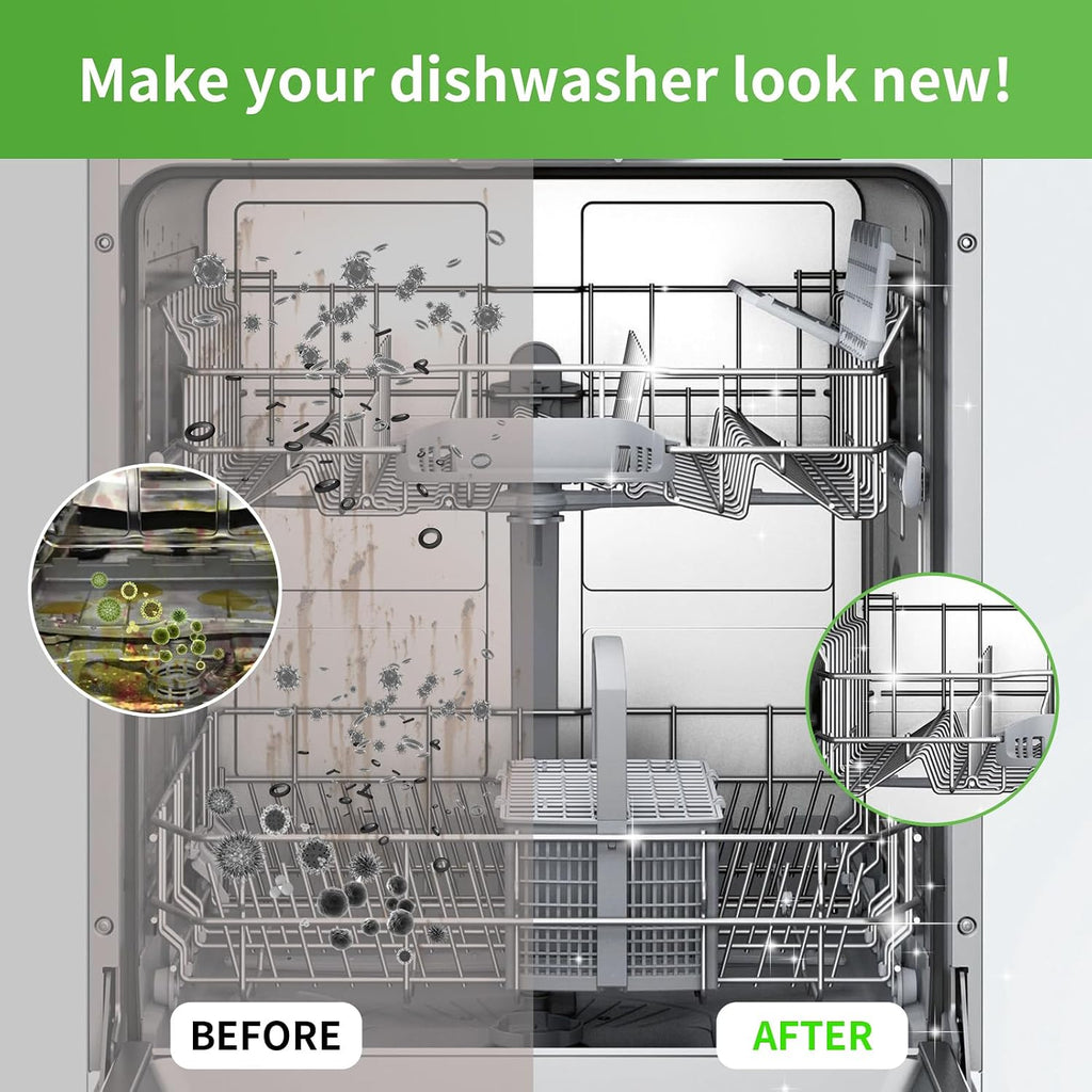 Dishwasher Cleaner and Deodorizer Tablets, Dishwasher Cleaning Tablets 24 Pack - Helps Remove Limescale & Odor