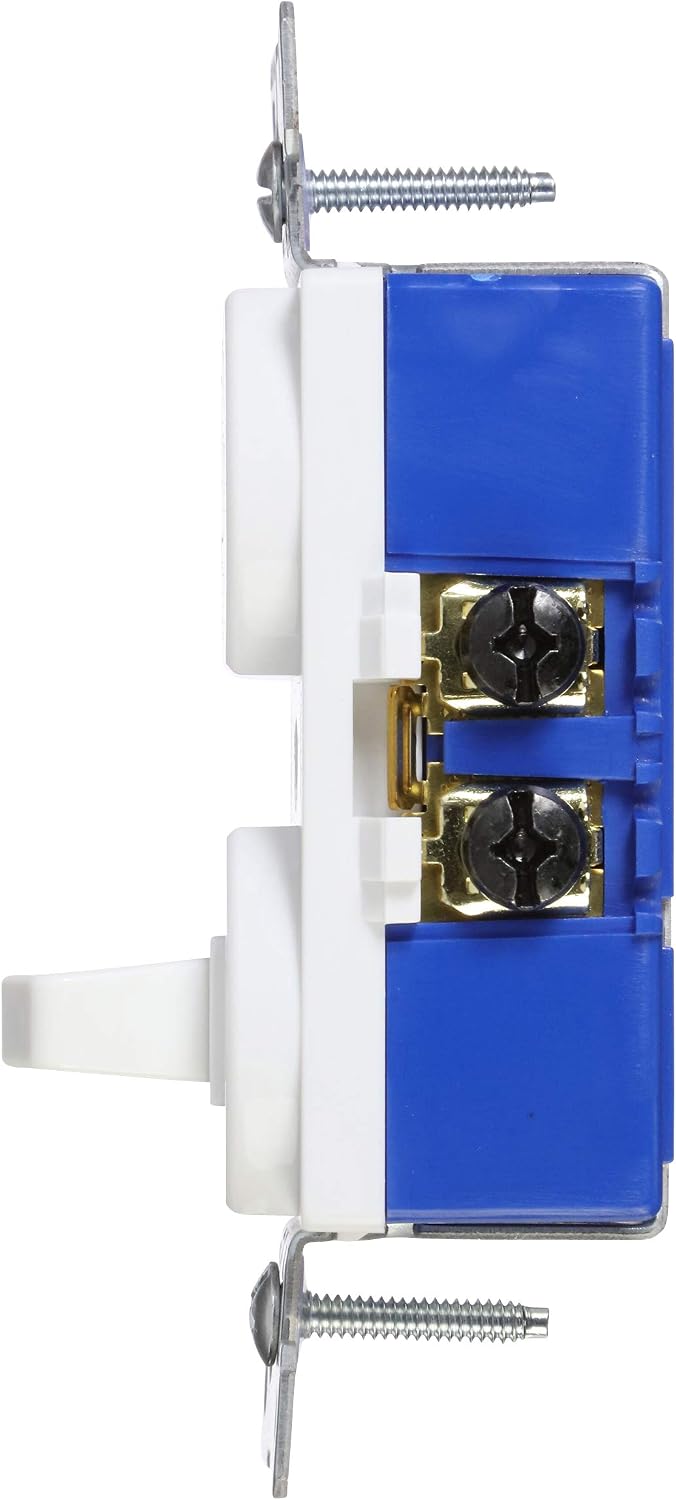 Eaton 277W 15-Amp 120-volt Combination Single Pole Toggle Switch and Pilot Light with Back and Side Wiring, White