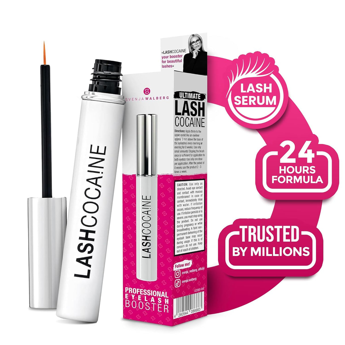 LASHCOCA!NE eyelash growth serum to grow longer & fuller eyelashes | vegan lash enhancing serum | test winner “VERY