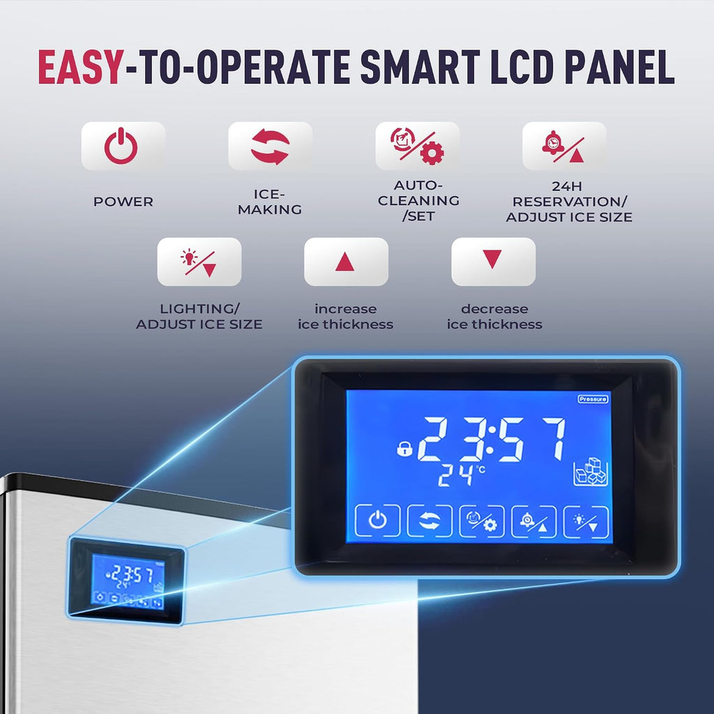 Commercial Ice Maker Machine, 400LBs Daily Industrial Ice Maker