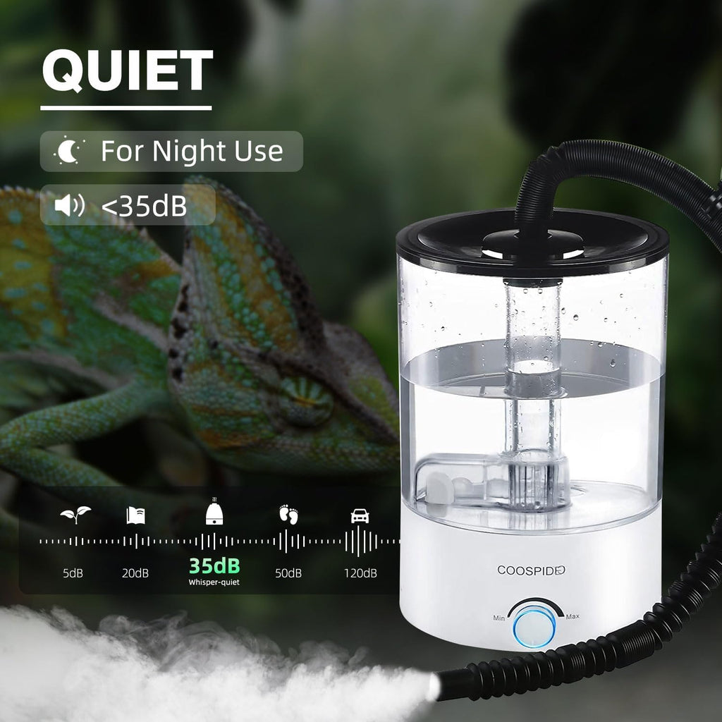 4.2L Top Fill Reptile Humidifier, Fogger Mister for Reptiles Tank, Terrariums Humidifiers with Extended Hose/Tube