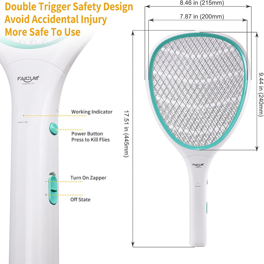 Handheld Bug Zapper Racket Electric Fly Swatter | Mosquito Zapper Racket For Indoor & Outdoor Use, AA Battery