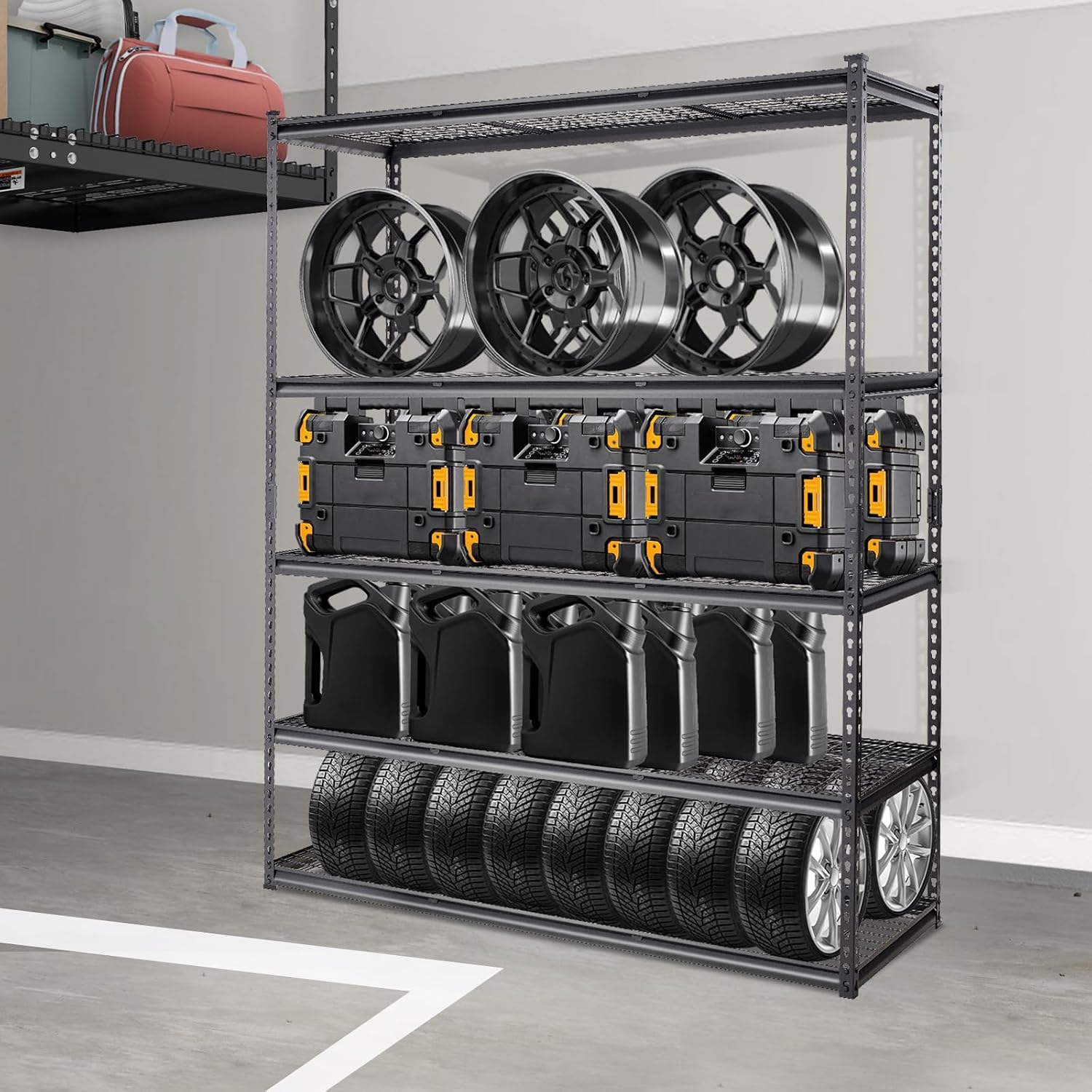 Storage Shelving Unit, 5-Tier Adjustable, 2000 lbs Capacity, Heavy Duty Garage Shelves Metal Organizer Wire Rack