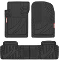 FlexTough Advanced Black Rubber Car Floor Mats – Heavy Duty Trim to Fit All Weather Floor Mats for Cars Truck SUV