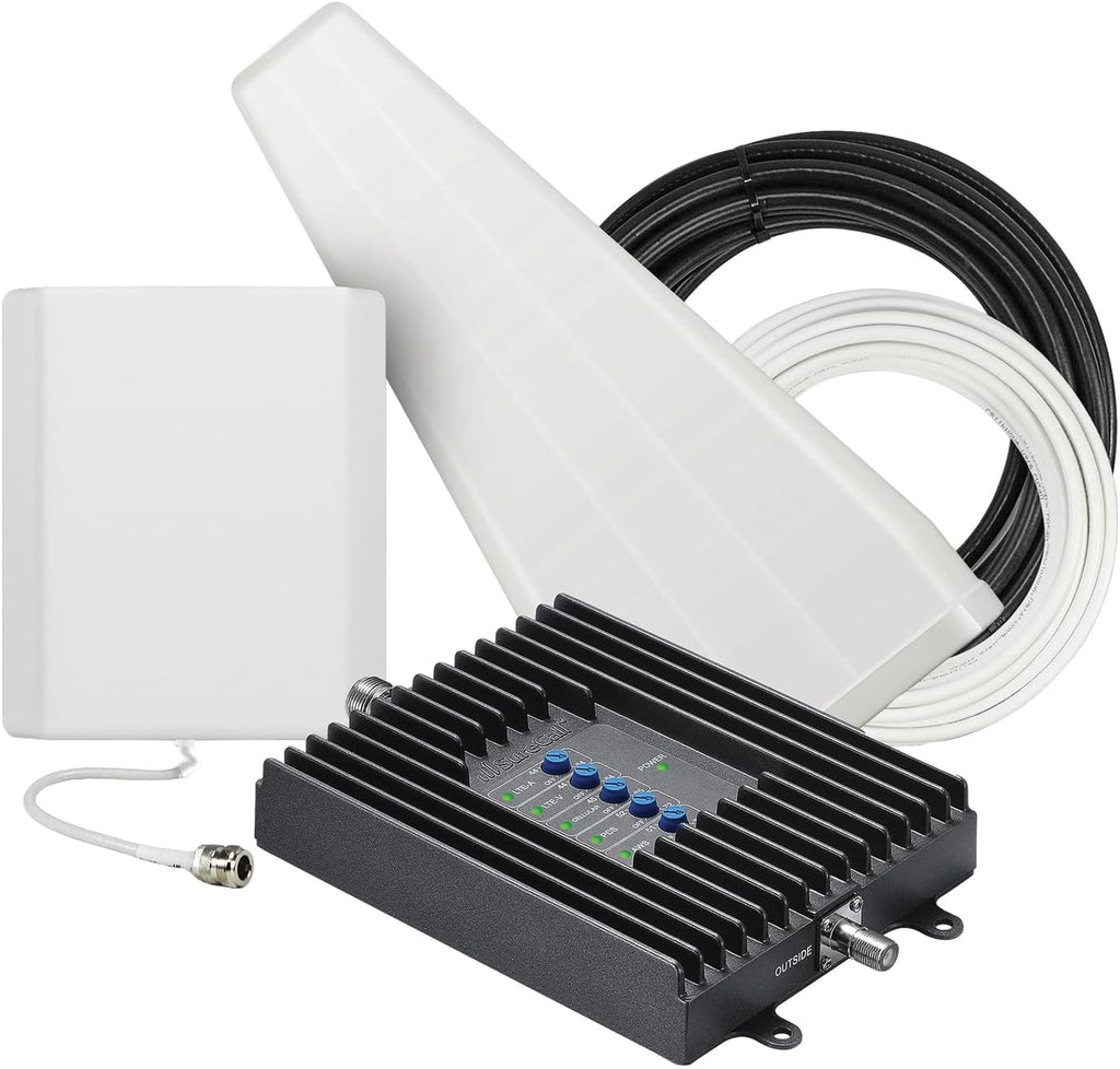 Fusion4Home Cell Phone Signal Booster up to 5000 sq ft, Includes Upgraded RG-11 Cable, Boosts 5G/4G LTE, Home &