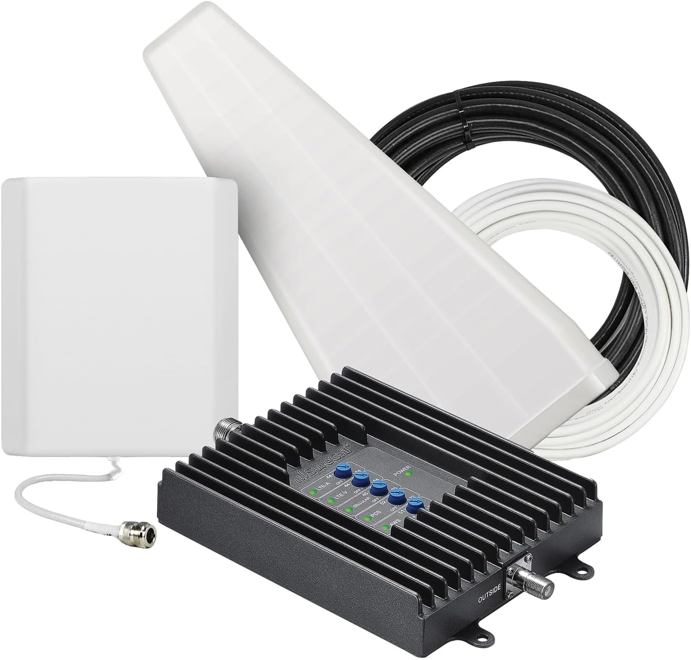 Fusion4Home Cell Phone Signal Booster up to 5000 sq ft, Includes Upgraded RG-11 Cable, Boosts 5G/4G LTE, Home &