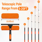 26FT Telescoping Window Squeegee Kit with Extension Pole