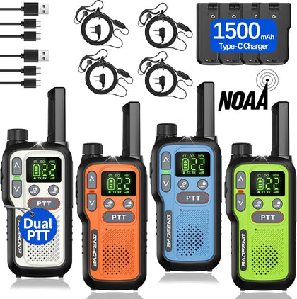 Walkie Talkies Long Range for Adults,Rechargeable Walkie Talkies FRS NOAA Family Emergency Walky Talky,Portable 2 Way