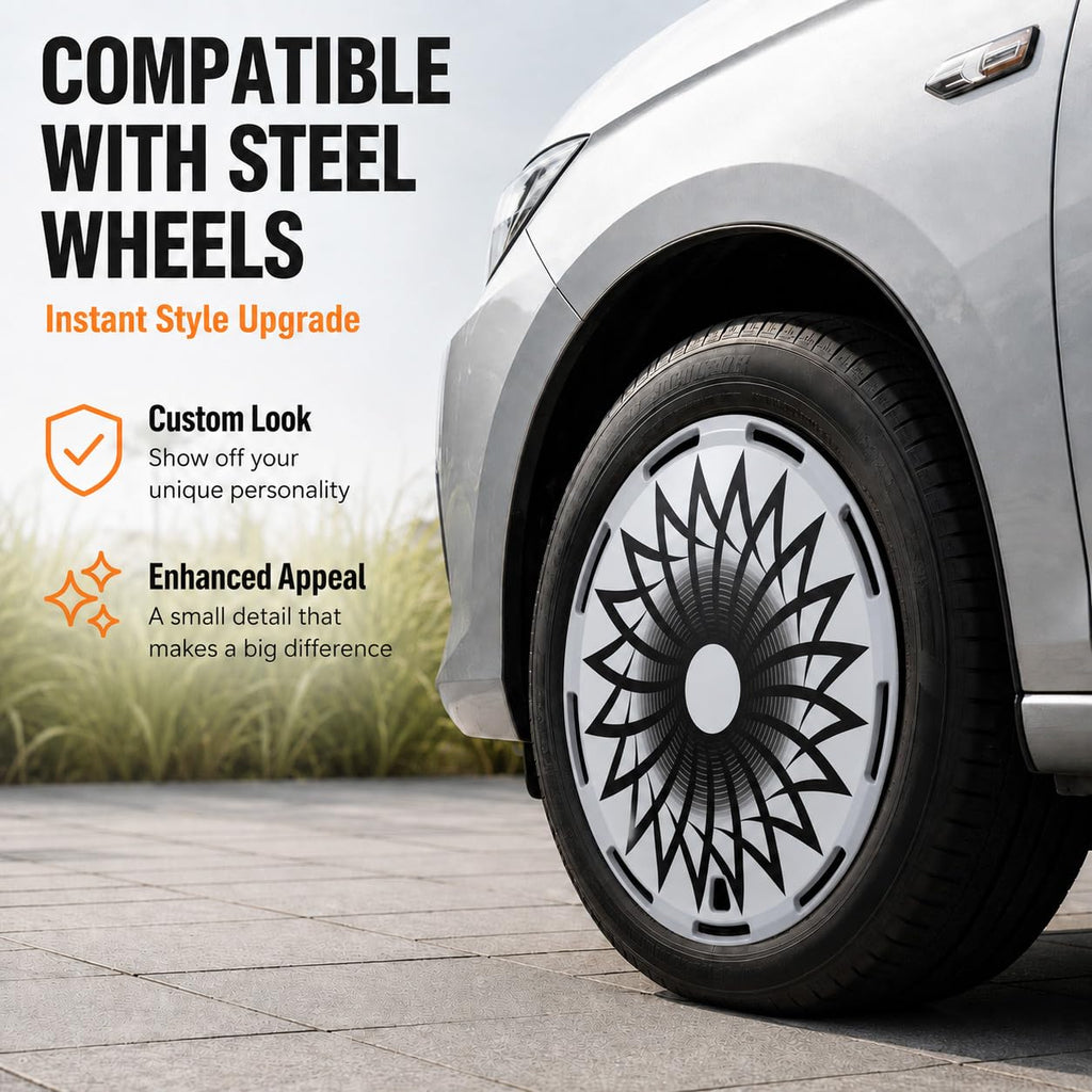 Universal 15 Inch Hubcaps Replacement, Aero disc Full Coverage Wheel Covers