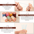 Round Leather Sewing Waxed Thread, Polyester Wax String, Beige