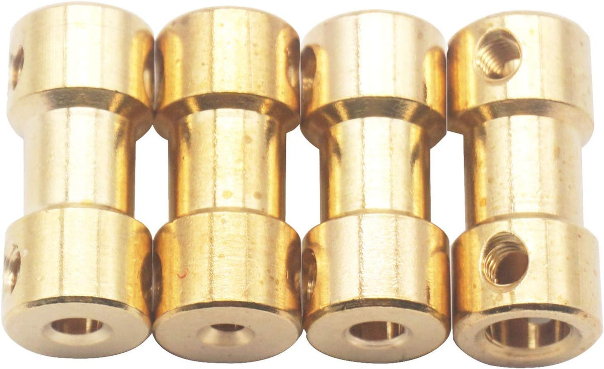 6Pack Vgoohobby Brass Motor Shaft Coupling Coupler Connector Sleeve Joint Adapter for RC DIY Airplane Boat Robot (2mm to 2mm)
