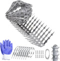 Raccoons Squirrel Baffle Spikes Deterrent, 120in Stainless Steel Pigeons Bird Spikes, Avoided Snakes Cats, Nests on