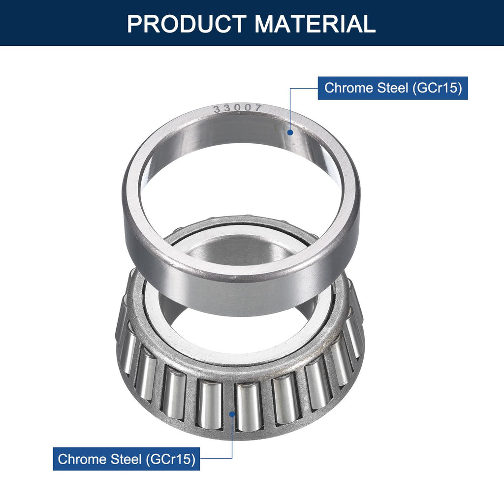 HIPicco 2 Pack 33007 Tapered Roller Bearing Cone and Cup Set