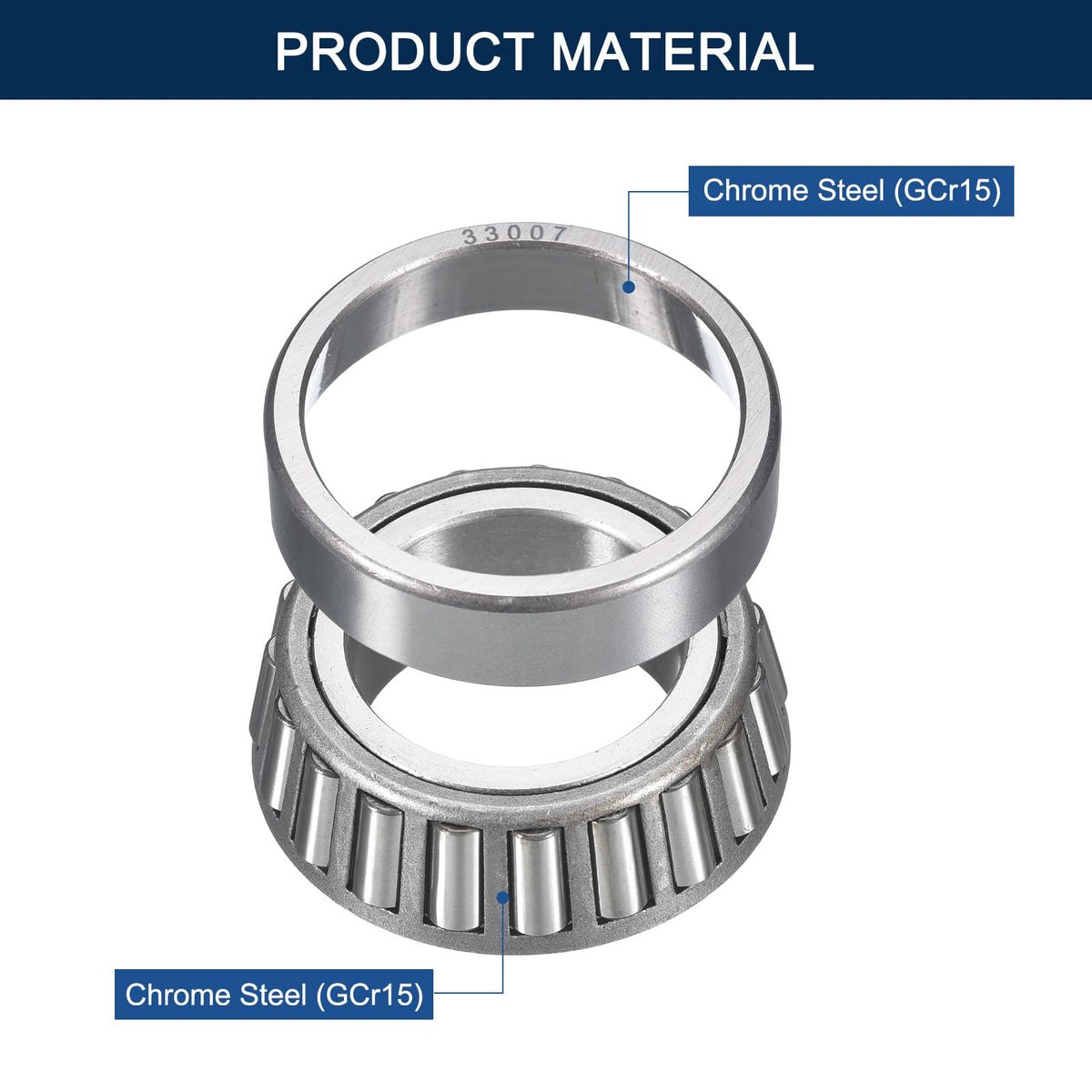HIPicco 2 Pack 33007 Tapered Roller Bearing Cone and Cup Set