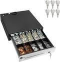 16inch "Stainless Steel" Front Heavy Duty Black POS Cash Drawer with 5Bill/5Coin