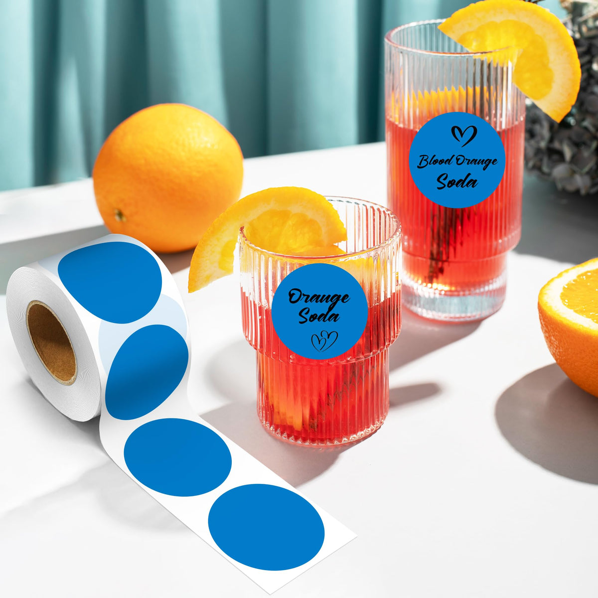 2 Inch Round Adhesive Color-Code Dot Stickers,4Rolls/2000 per Rolls dots Label Dispenser Box, Circle Stickers Label
