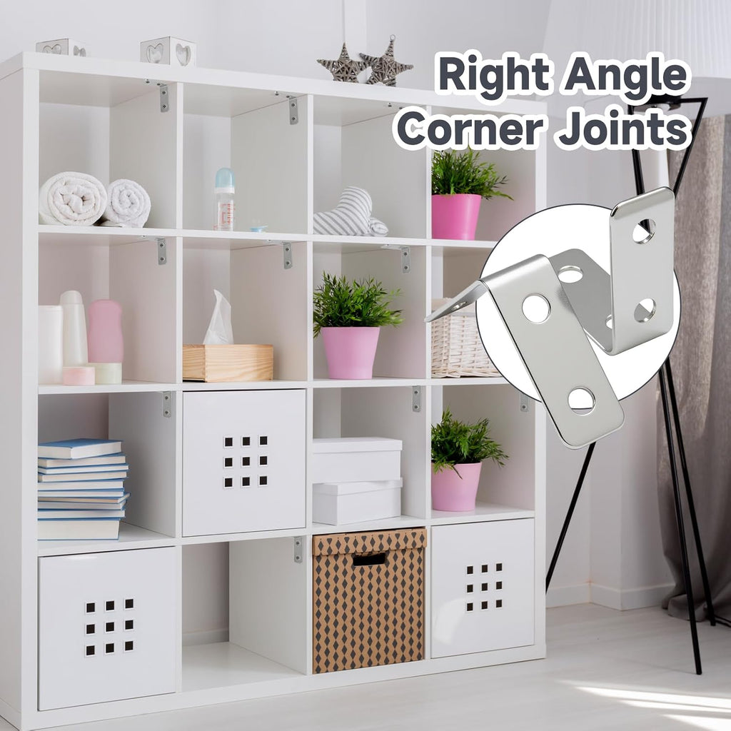 L Bracket Corner Braces 1.5 Inch, Zinc Plated, 20PCS